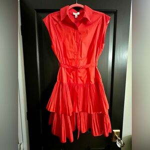 Current Air Pleated Red Dress NWT